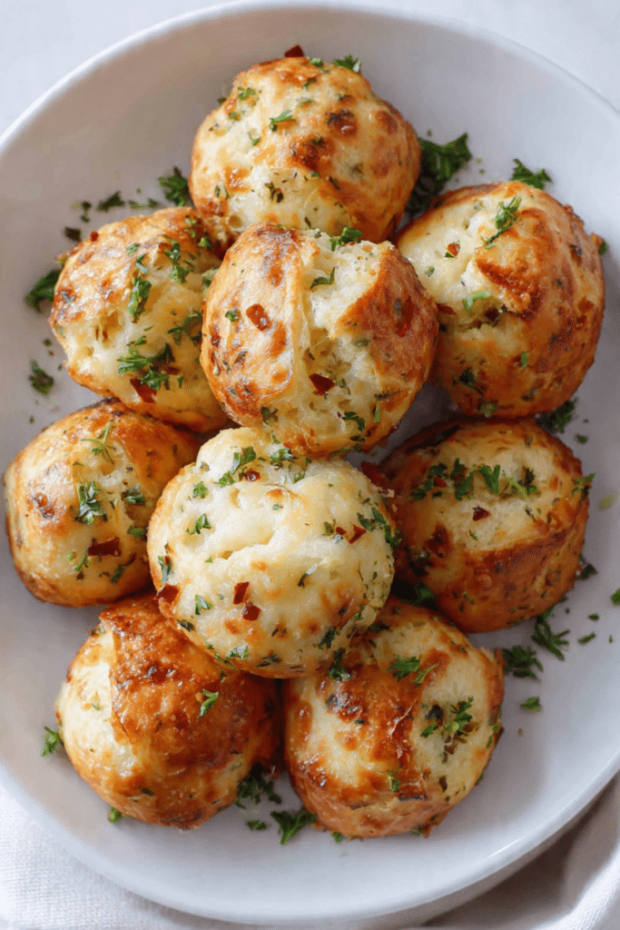 Cheese stuffed garlic bread balls