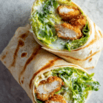 Crispy chicken Caesar wrap toasted