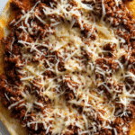 FLAT BREAD WITH CHEESY BEEF