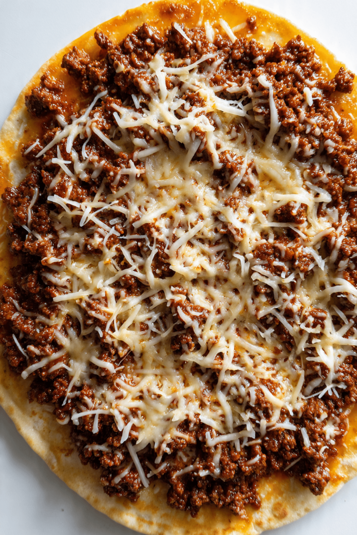 FLAT BREAD WITH CHEESY BEEF