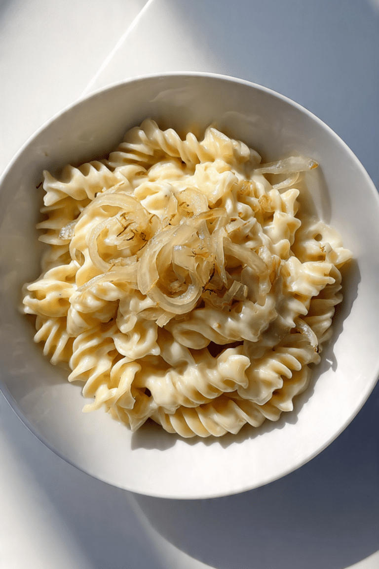 Onion cheese pasta