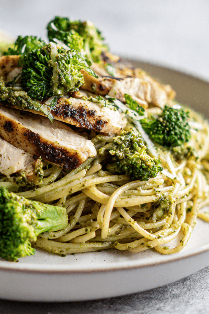 Light Pesto Pasta with Chicken