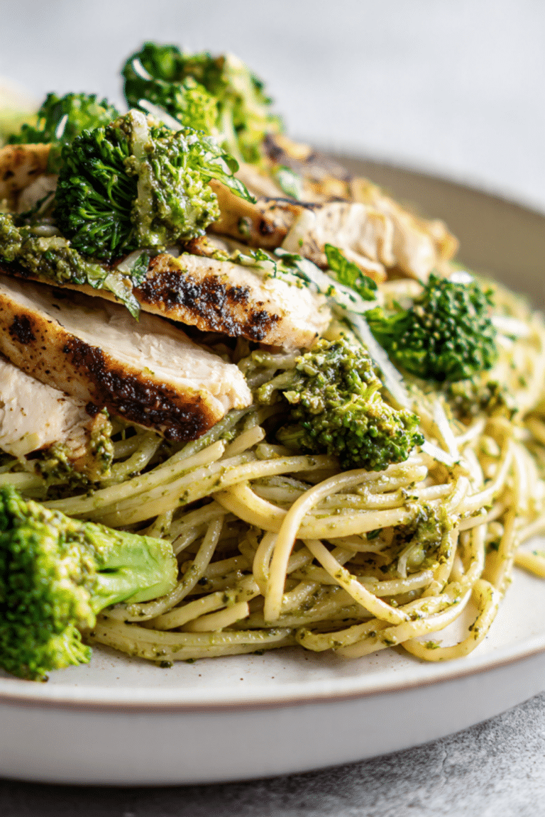 Light Pesto Pasta with Chicken