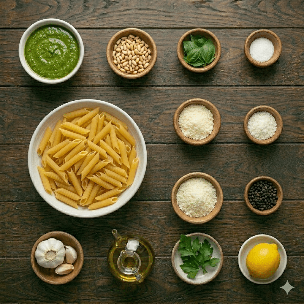 Light Pesto Pasta with Chicken 