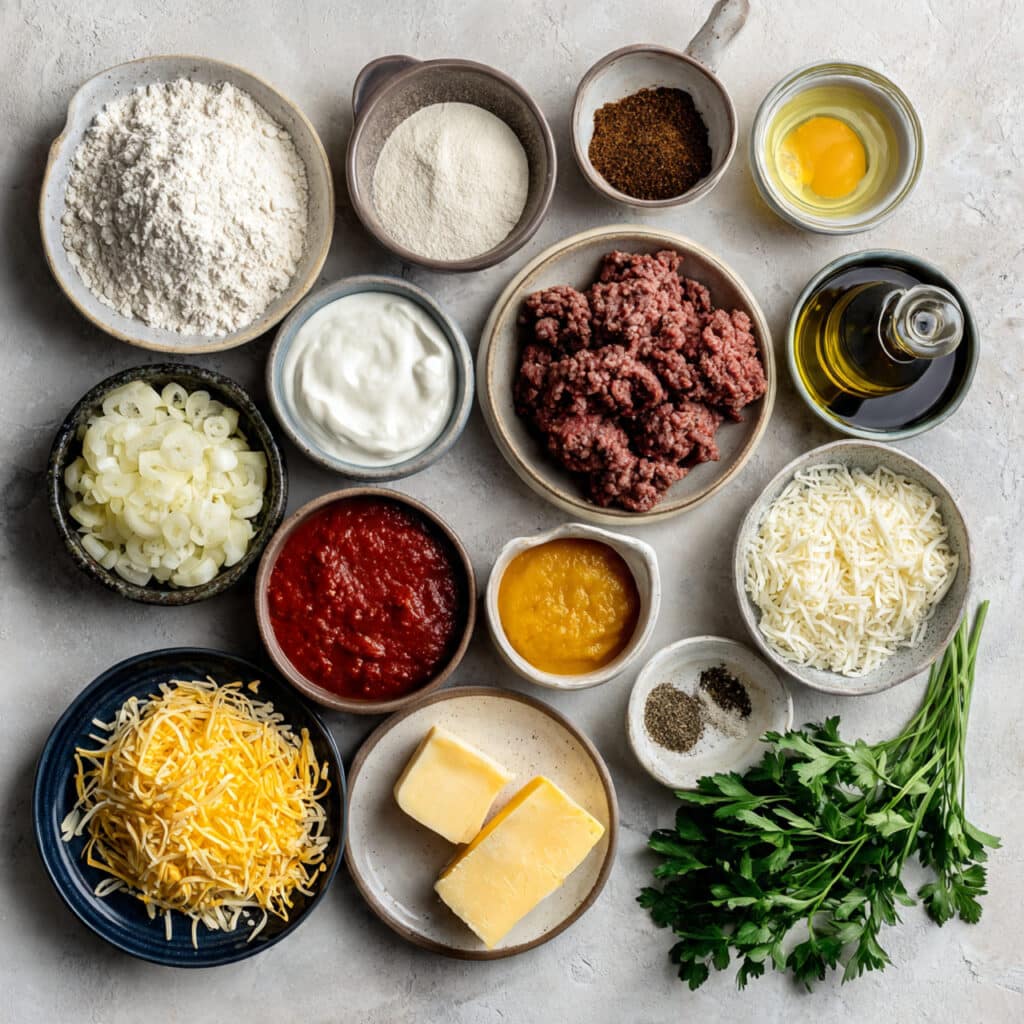 FLAT BREAD WITH CHEESY BEEF